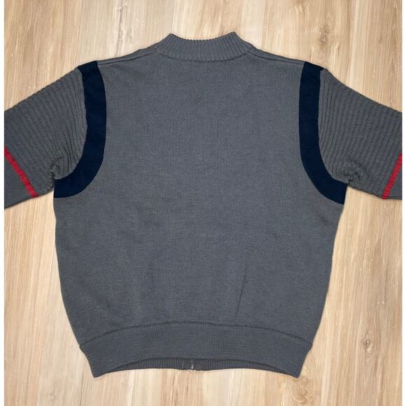 Geiger Men's Wool Bomber Jacket Vintage Grey Navy sz 52 EU or M / 42 US - Picture 5 of 11